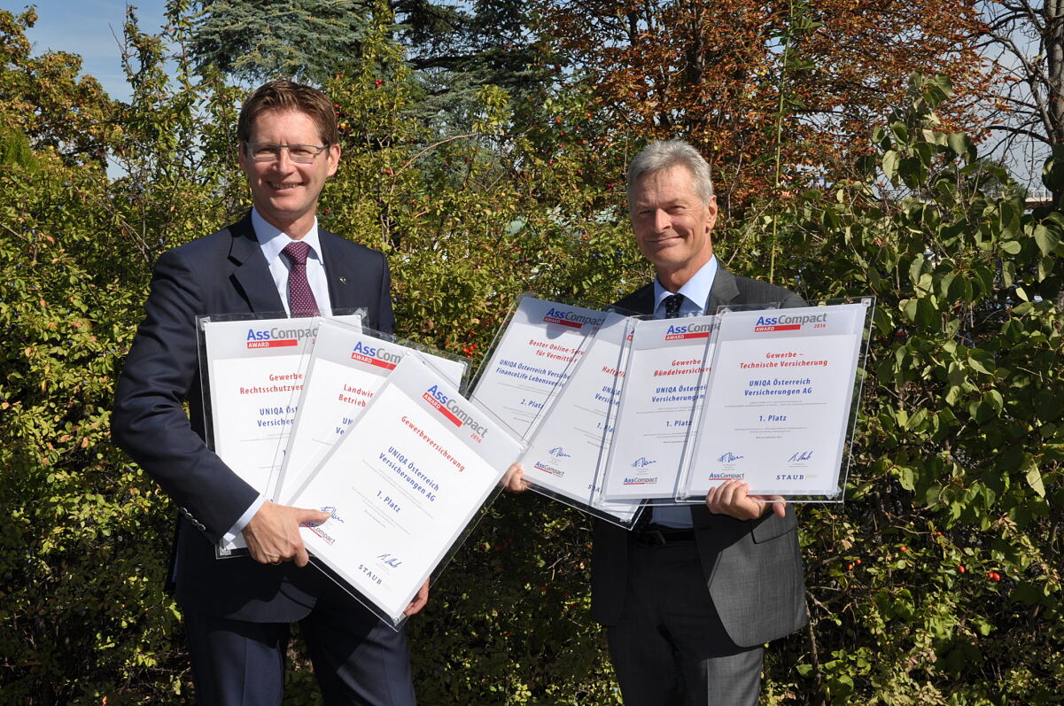 AssCompact Award 2016: UNIQA Österreich holt sechs „Goldene“