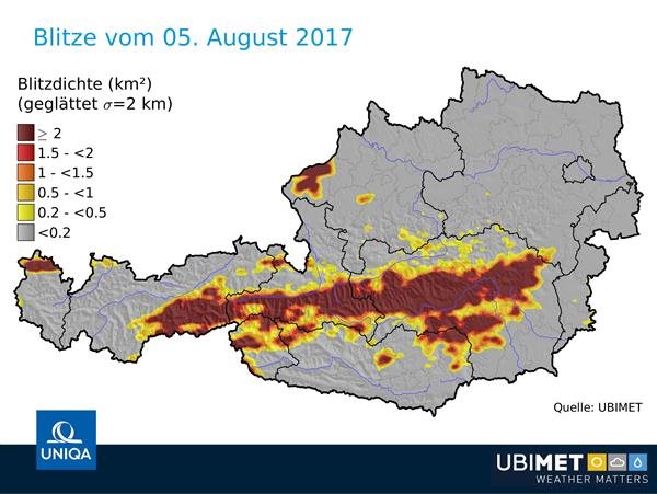 Blitze vom 5.8.2017