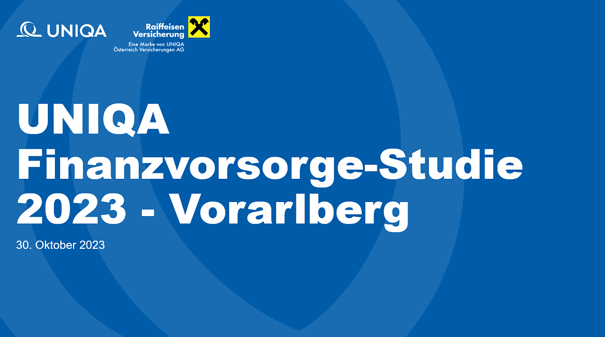 Präsentation Finanzvorsorge-Studie 2023 - Vorarlberg